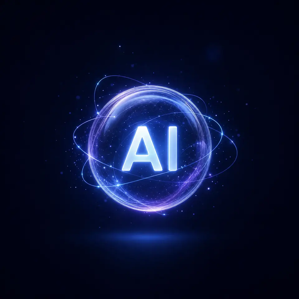 发光的 AI 核心球体